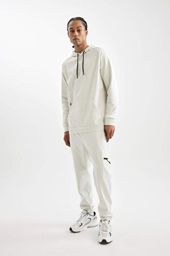 DeFacto Defactofit Athlete Jogger Sweatpants Standard Fit Scuba Diver Fabric Standard Leg with Zipper Pockets D1