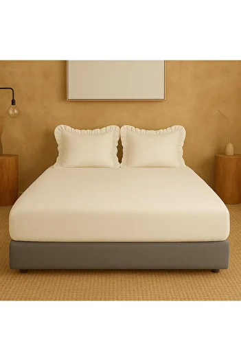 Violacasa Double Ruffled Fitted Sheet Set Private (160X200 and 180X200)