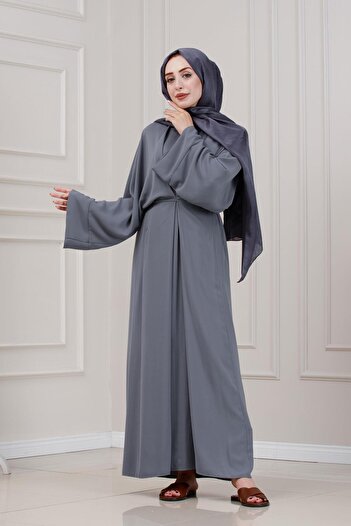 Sevitli Maria Dress with Tie-Up-Grey