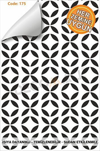 DECOMALL Suya Dayanıklı 100X100 CM Mutfak Banyo Zemin Mermer Fayans Yapışkanlı Folyo (LAMİNASYONLU) CODE 194