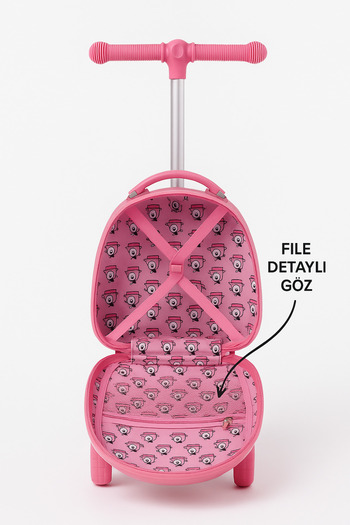 Heybee Luggages VALİZ - SCOOTER VALİZ - WEXTA HEYBEE SERİSİ ÇIKARILABİLİR SIRT ÇANTALI PEMBE SCOOTER