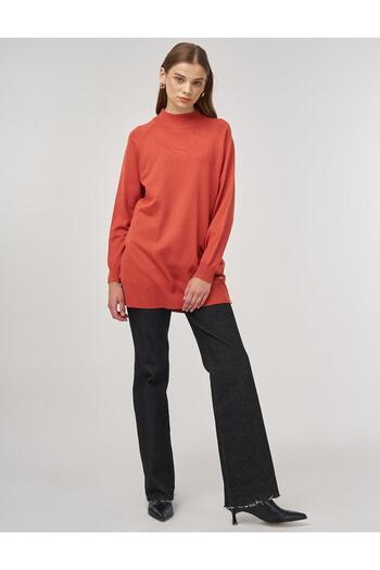 Kayra Half Turtleneck Viscose Knitwear Tunic Tile