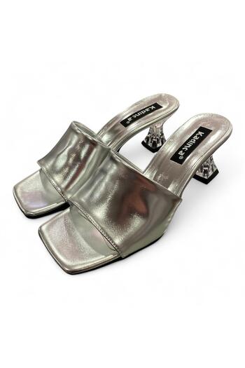 Aldina Nucci Thick Transparent Heeled Women's Slippers # 1029
