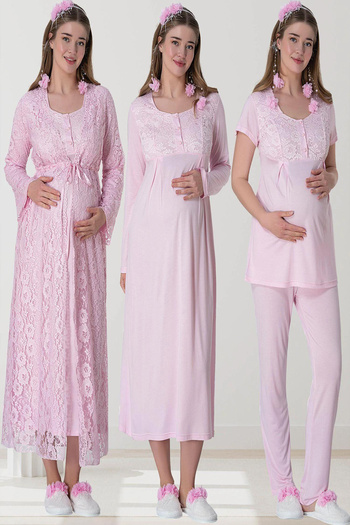 Mavelle Women's Lace Nightdress Pajamas Maternity Maternity Set 6060