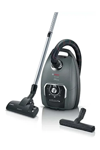 Bosch Serie | 8 Bagged Vacuum Cleaner, 1700 W Power, XXL Bag Capacity, Gray