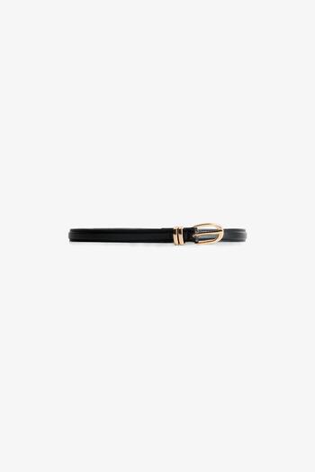 Bershka Leather effect belt with topstitching