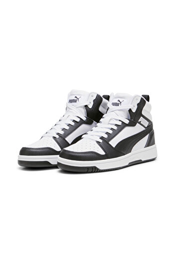 Puma Youth Boys Rebound V6 Mid Sneakers - White