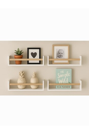 EGN WOODS 4X 60cm Mdf Baby Room Organizer Educational Montessori Shelf Bookshelf Spice Rack Bathroom Organizer