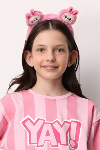 Le Mabelle Girl's Plush Crown with Fuchsia Toy Figure