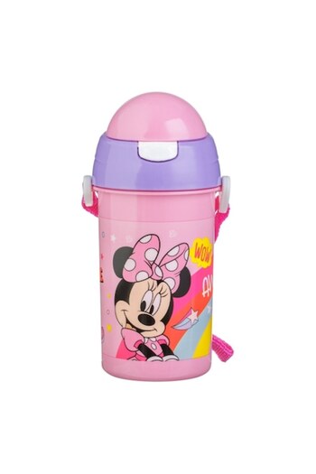 SHOPIENS Pop-Up Minnie Kids Water Bottle, Pink Lilac, 500 ml