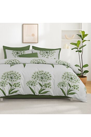 Pucioasa 6-piece finet bedding set with green flowers