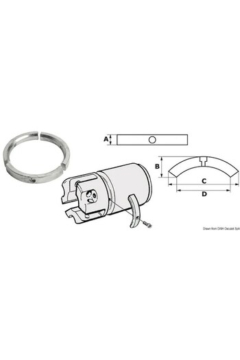 OSCULATI Sail Drive Propeller Anode Kit, Zinc, Aluminum, Magnesium, 2-4 Blades