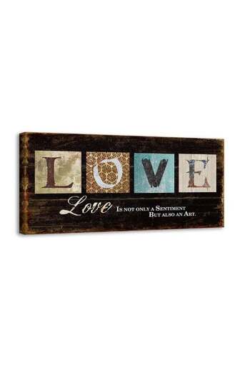 Emoda home Trove Kas Home Inspirational Motto Canvas Wall Art, Love Family Prints Signs Framed, Retro Artwork Decorat