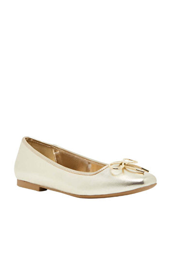 Steve Madden Womens Seemly-M Gold Ballet Flats