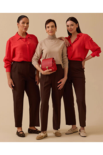SEÇİL Diana Waist Elastic Ankle Length Trousers