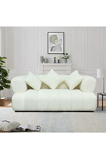 MAPLE HOME DECORATION Modern Custom Velvet Sectional with Recliner Boucle Fabric for Stylish Comfort Luxurious
