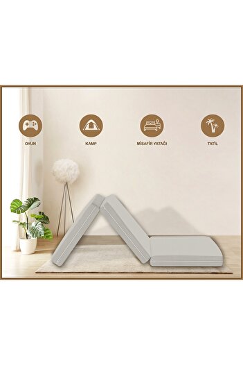 Evim Canvas Stone Zippered Foldable Floor Bed Floor Cushion 10cm