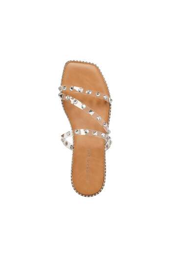 Steve Madden Womens Bondi Transparent Flat Sandals