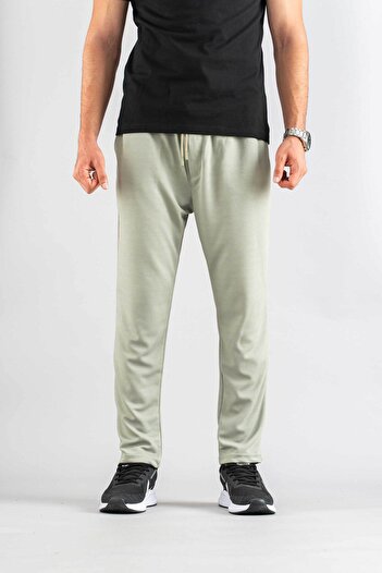 bombe Men's Black Trousers Elastic Waist Slim Fit Flexible Lycra Basic Cotton Jogger