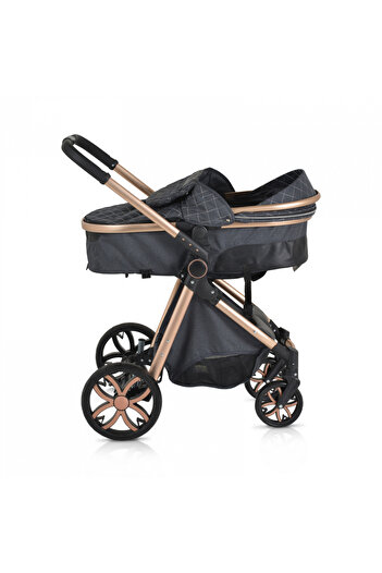 Moni Alma Black Convertible 2in1 Stroller with Reversible Seat, Aluminum Frame, Durable EVA Wheels