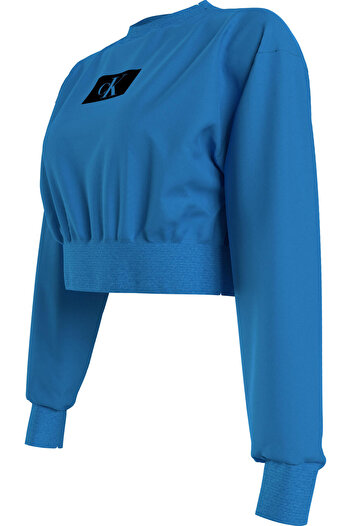 Calvin Klein L/S SWEATSHIRT Kadın Mavi Sweatshirt