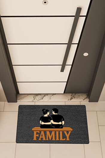 Dormot High Quality Digital Printing Black, Family Black Family Themed Door Mat