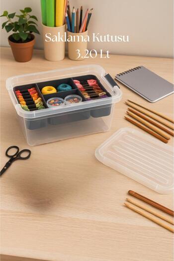 EWs 3.20 L Transparent Storage Box & Organizer Organizing Box