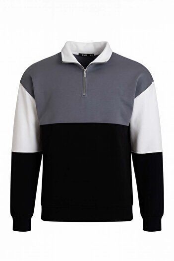 trender Black - White - Gray Men's Sweatshirt 5719