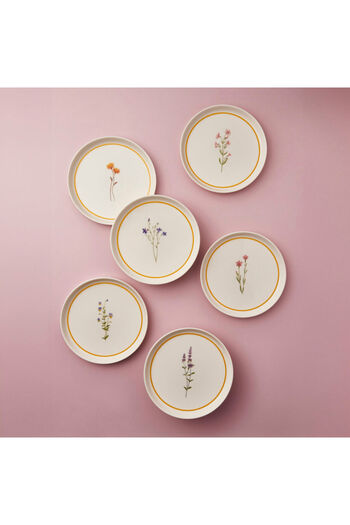 Güral Porselen Flower 6 Piece 21 cm Cake Set 2955