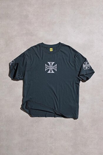 Overdrive West Coast Choppers Μαύρο Unisex Oversize κοντομάνικο μπλουζάκι