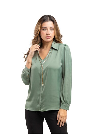 SUGA Purity blouse with a golden touch
