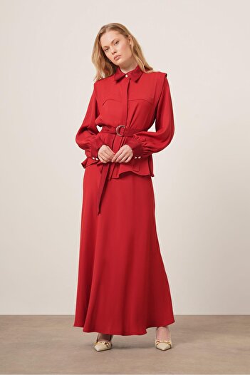 FTZ WOMEN Women's Piar Skirt Suit Burgundy 31148