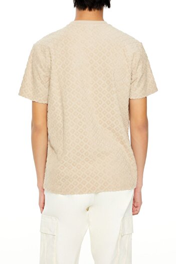 Forever 21 Kadife Dokulu Geometrik Desenli Tişört