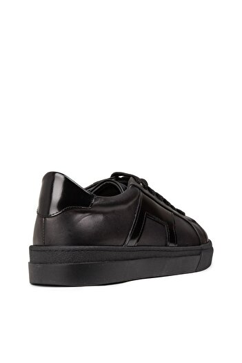 Deery Men's Black Genuine Leather Sports Shoes