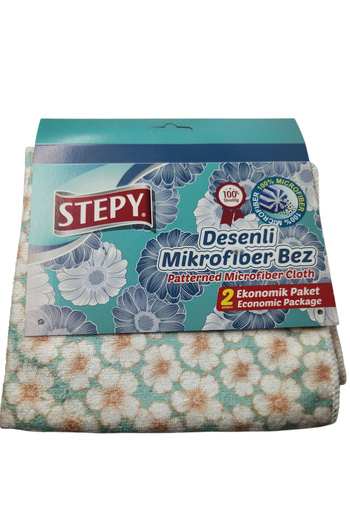 STEPY Microfiber Patterned Cloth 40X40Cm 2 Pack X 2 Pieces