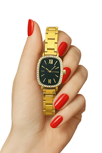 LOOQ Roman Numeral Women's Wristwatch with Zircon Stone Detail