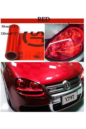 erorex Car Light Tint Film Headlight Fog Light Taillight Red Tinted Vinyl Tail Back Color Sticker Self