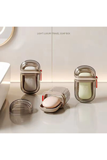 tozlupazar Transparent Box-Shaped Plastic Solid Soap Dispenser Practical Use Hygienic Bathroom Soap Container