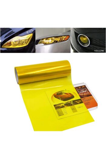erorex Car Light Tint Film Headlight Fog Light Taillight Yellow Tinted Vinyl Tail Back Color Sticker Self