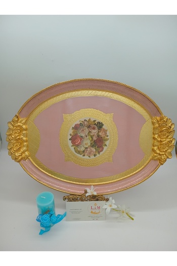L&M FLORENCE ART L&M Italian Kalina Pink Wooden Tray