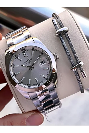 Lee Cooper Water Resistant Steel Cord with Italian Bracelet Set 2 Years Warranty Does Not Throw Color Vs.Bl