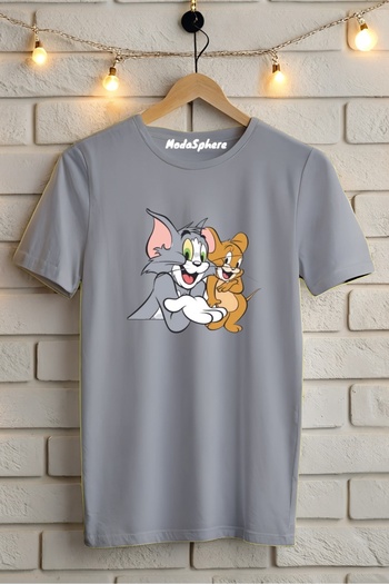 AR&YOS Tom and Jerry Printed Unisex Oversize T-Shirt Oversize