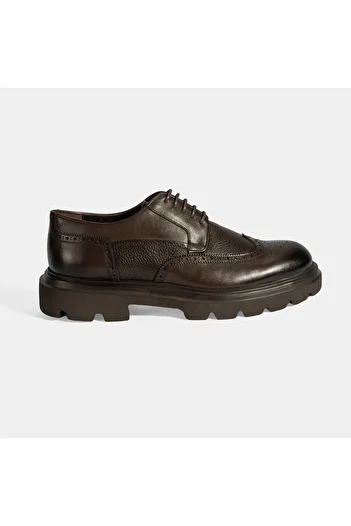 Desa Men's Brown Laced Leather Casual Shoes