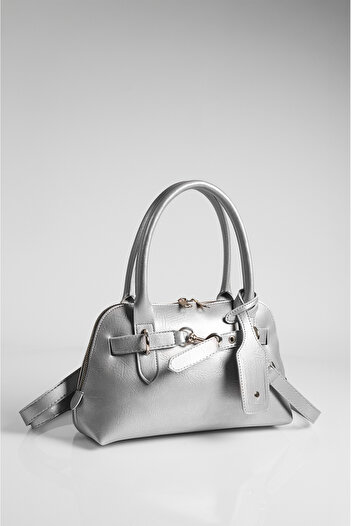 Rimense Women's Silver Long Strap Hand and Shoulder Bag