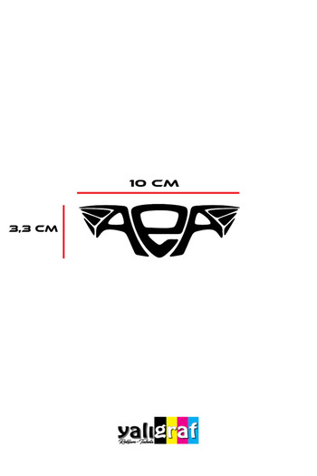 Yalıgraf Reklam Tabela Altın Elbiseli Adam AEA Motor Sticker Motosiklet Etiket Yapıştırma 10x3,3 cm