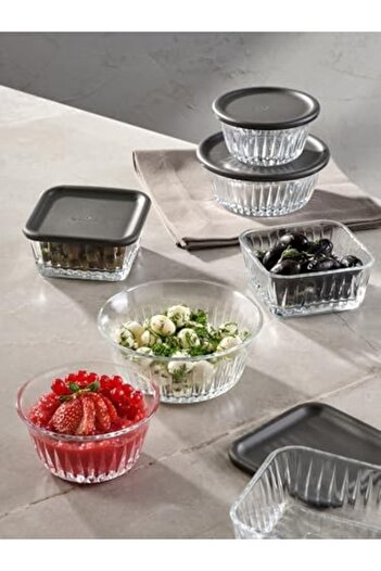 STOREMAX Snshop Six Plastic Grey Lid Freesia Storage Containers 175 Cc 467437