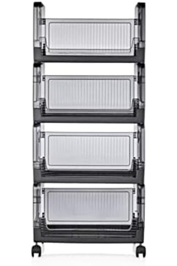 STOREMAX Polysight 4 Tier Portable Organizer Shelf White, Trendzap 467437
