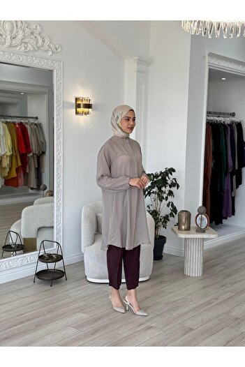 MissWhence İpek Gömlek Taş 37315