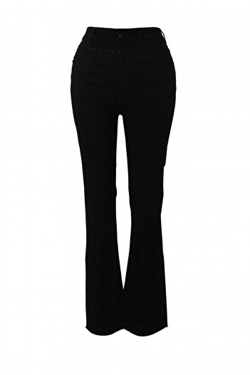 trender Black Women's Jean Trousers 7396-2