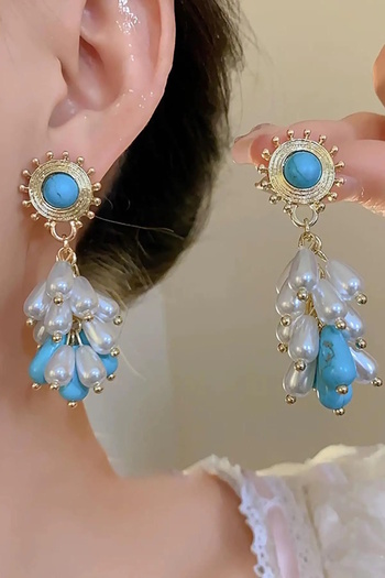 CAŞ DEKORASYON Gold Color Pearl Dangle Earrings (Pair)